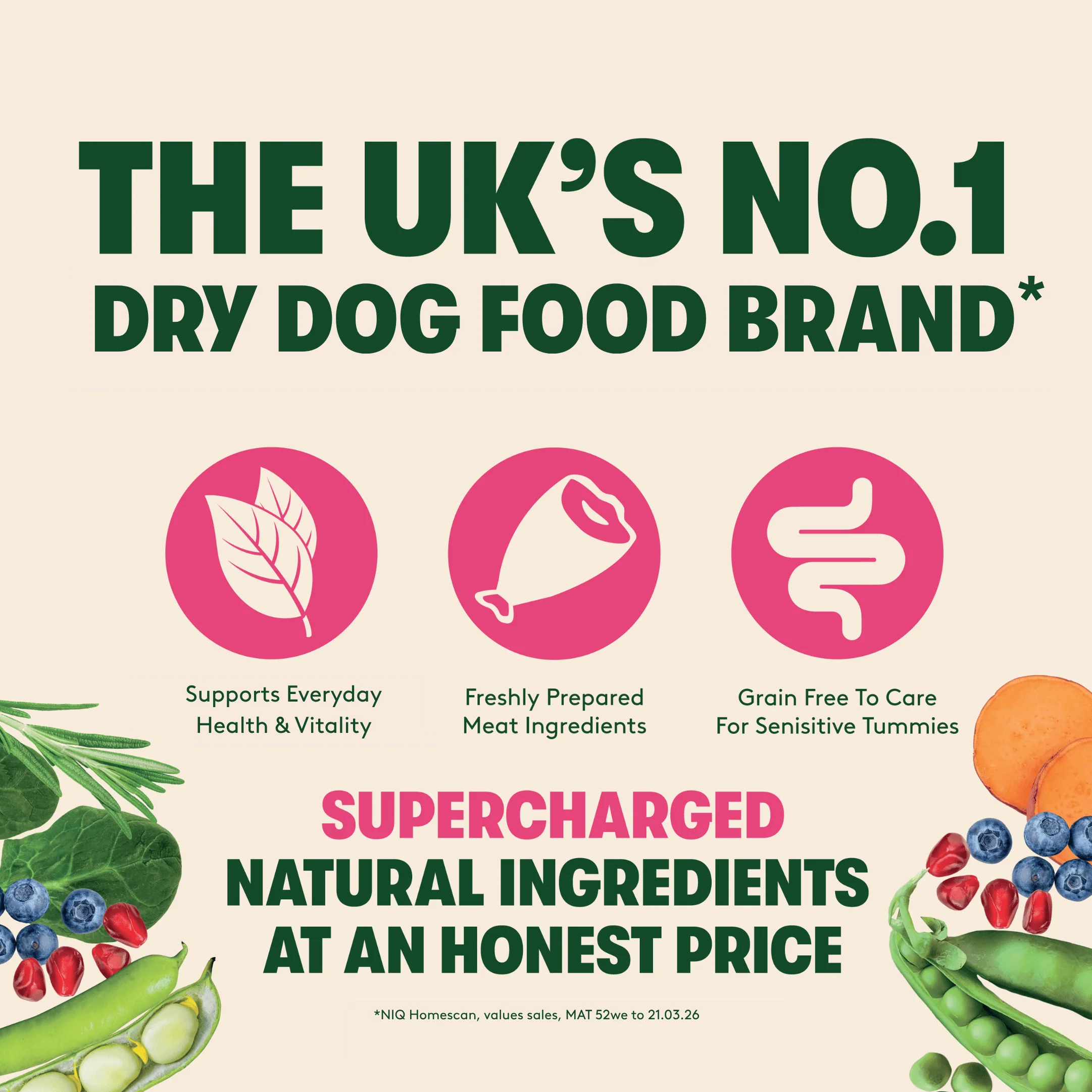 Harringtons Superfoods Grain-Free Dry Adult Dog Food Turkey & Vegetables 1.7kg - Image 3