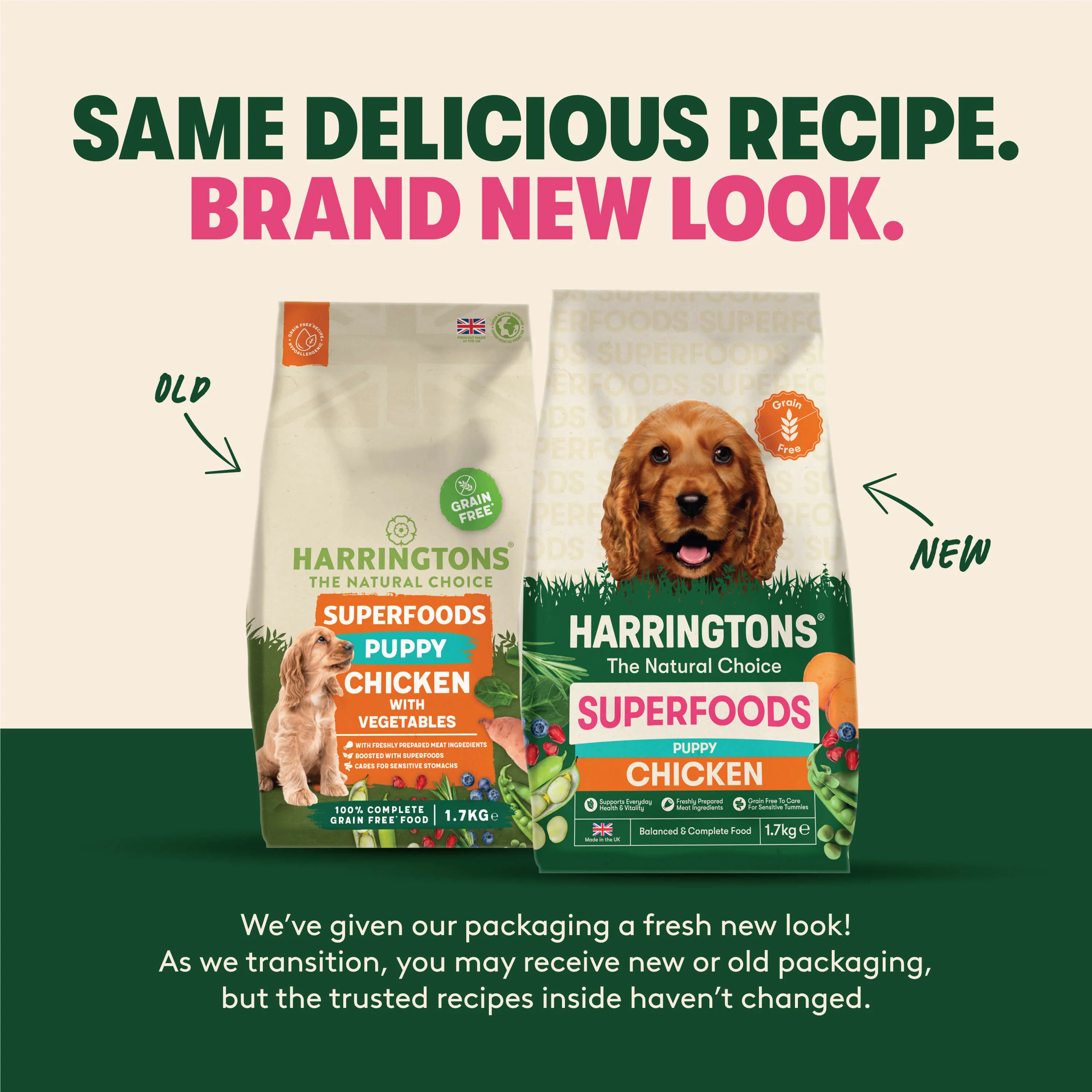 Harringtons Superfoods Grain-Free Dry Puppy Dog Food Chicken & Vegetables 1.7kg - Image 8