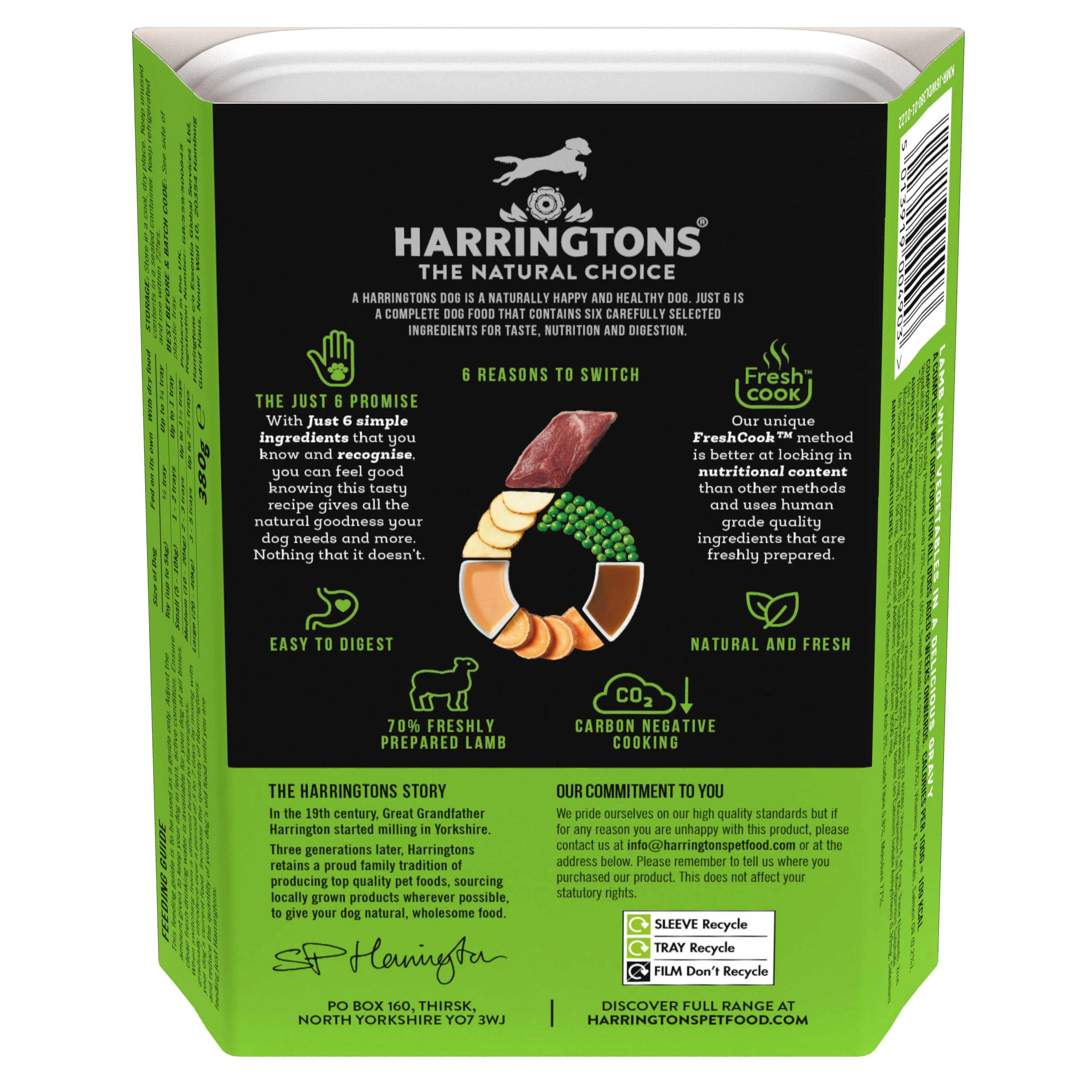 Just 6 Lamb with Vegetables & Gravy Complete Grain-Free Wet Dog Food 8 x 380g - Image 4