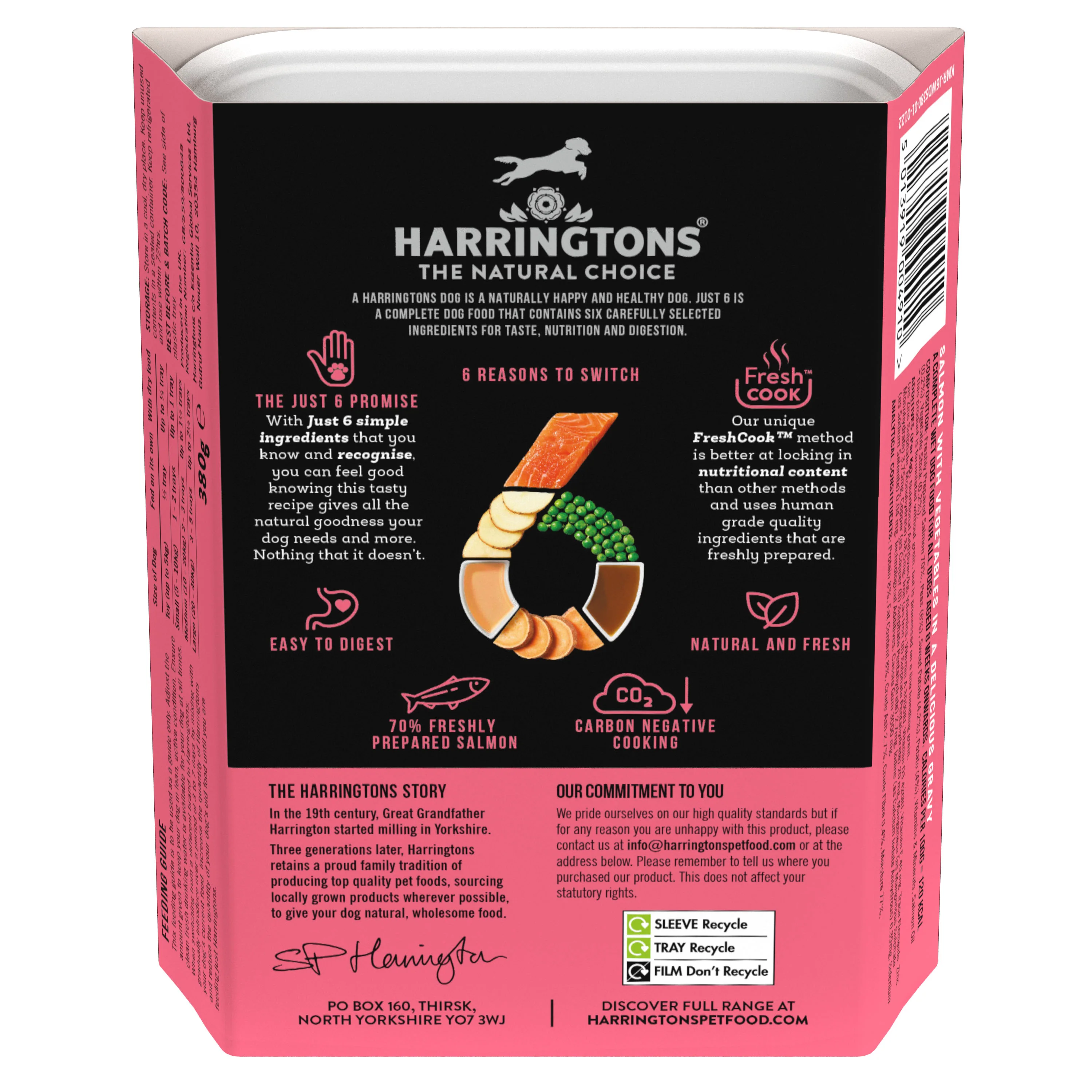 Just 6 Salmon with Vegetables & Gravy Complete Grain-Free Wet Dog Food 8 x 380g - Image 4