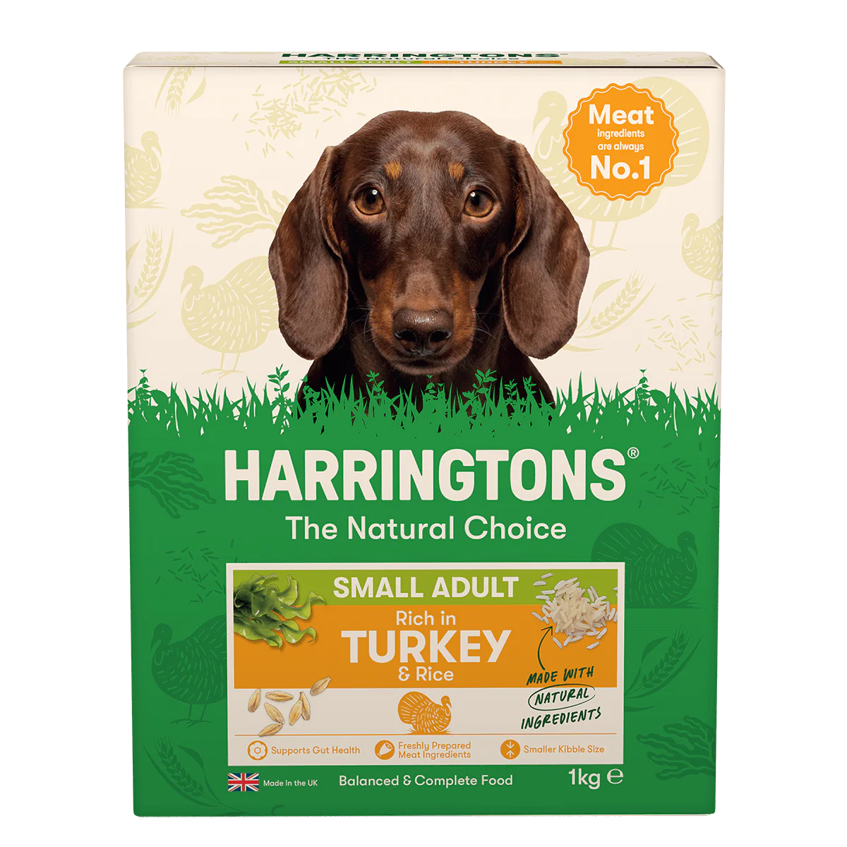 Dry Small Breed Adult Dog Food Rich in Turkey & Rice 5 x 1kg