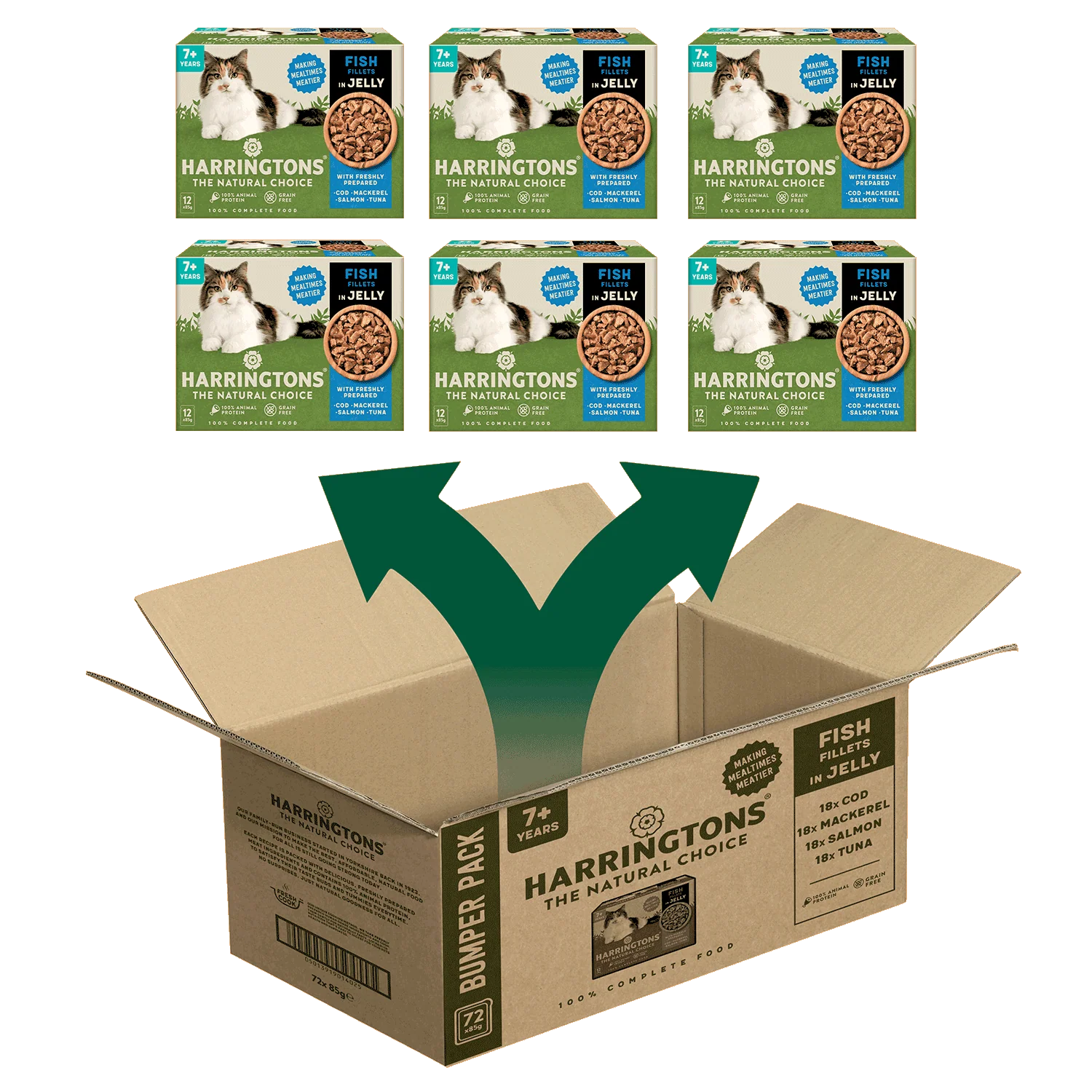 Complete Senior Grain-Free Fish Selection in Jelly Cat Food Bundle 72x85g - Image 3